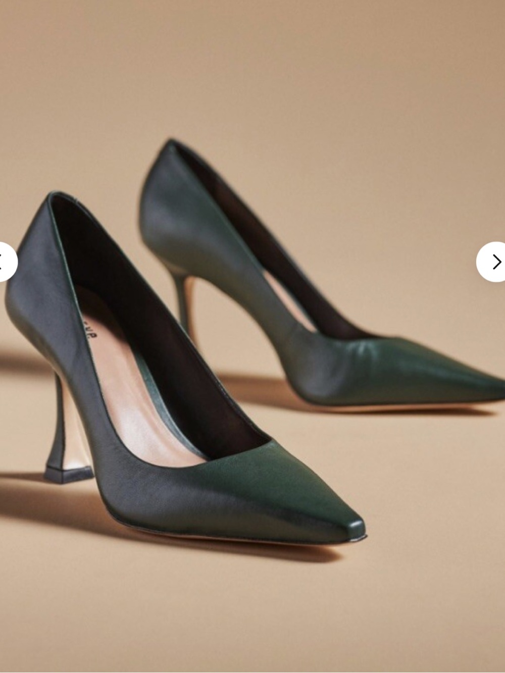 NEW Anthropologie Maeve Black Pointed Leather Heels 38